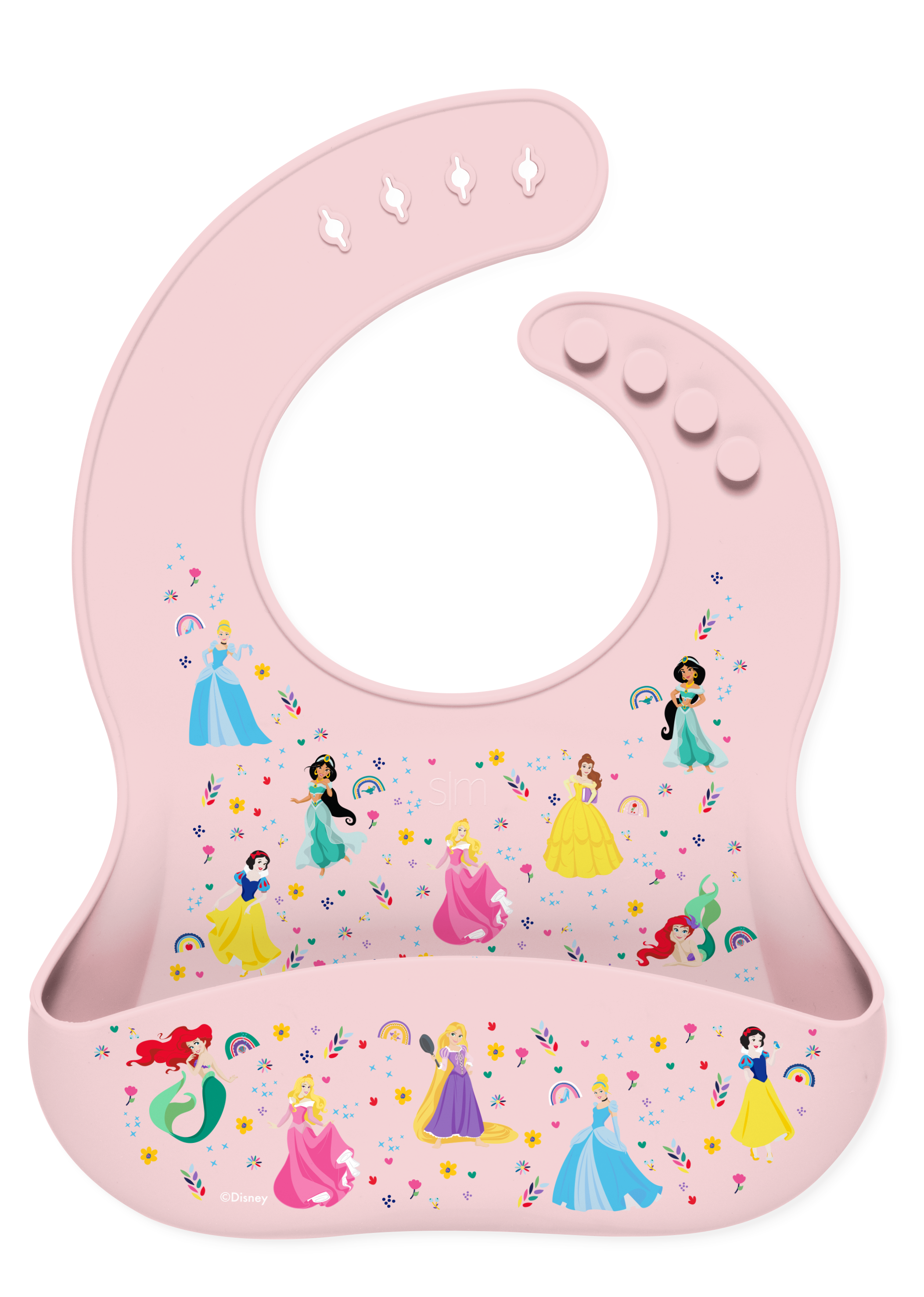 Bennett Silicone Bib - Princess Rainbows