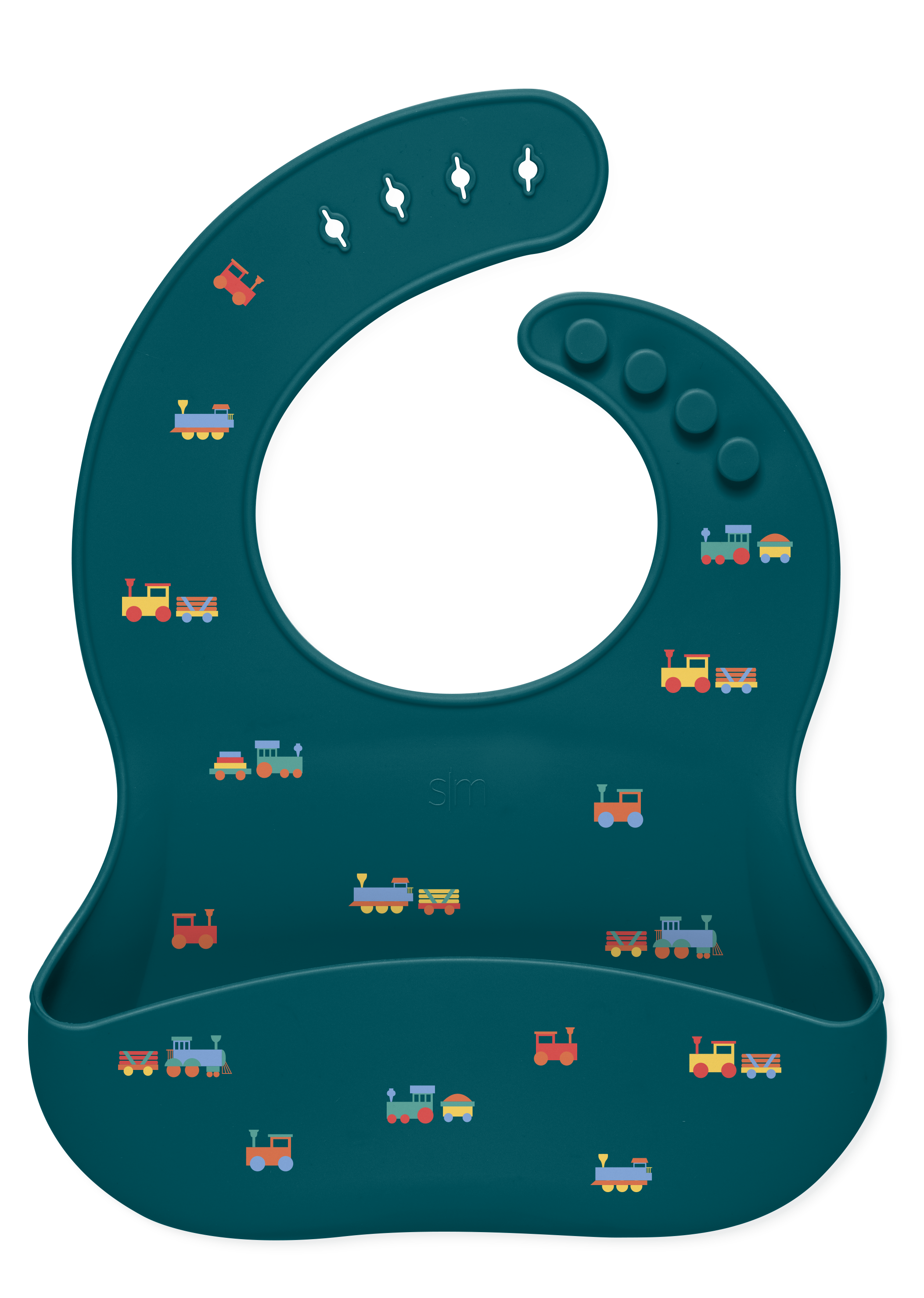 Bennett Silicone Bib - Trains