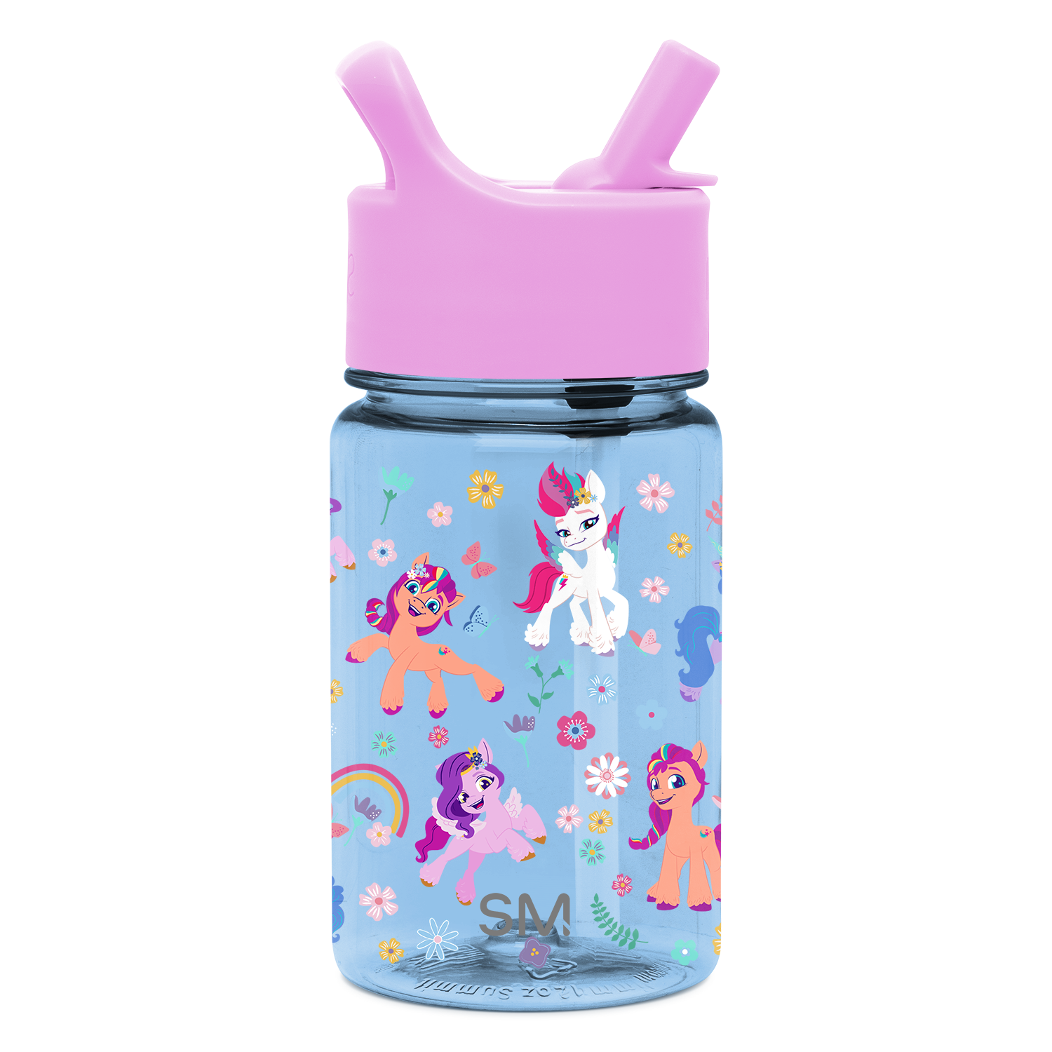 Summit Kids Plastic Water Bottle with Straw Lid - My Little Pony Garden of Rainbows / SKS
