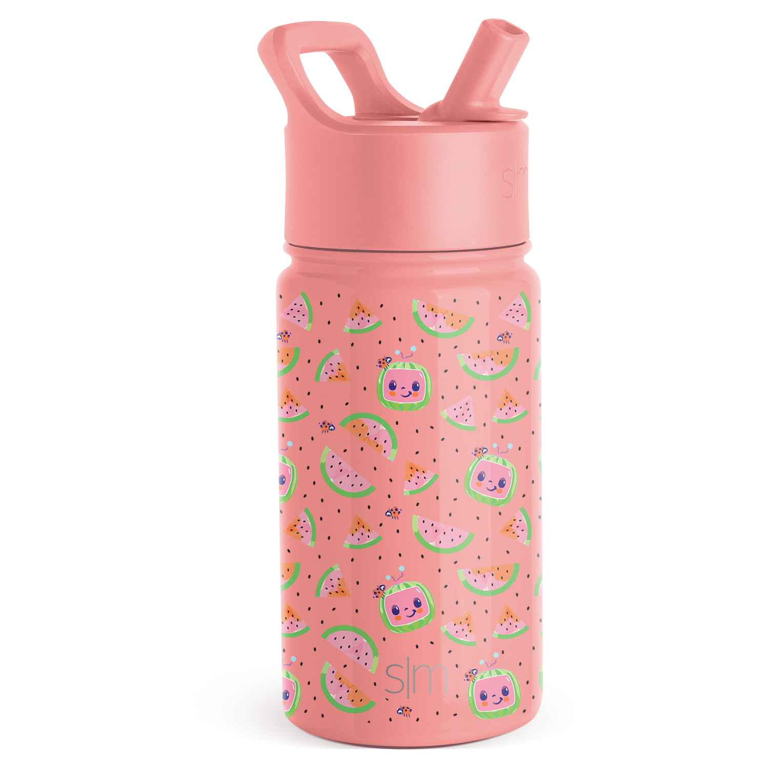 Summit Kids Water Bottle with Straw Lid - 14oz - CoComelon Pink Melon / Straw / SM