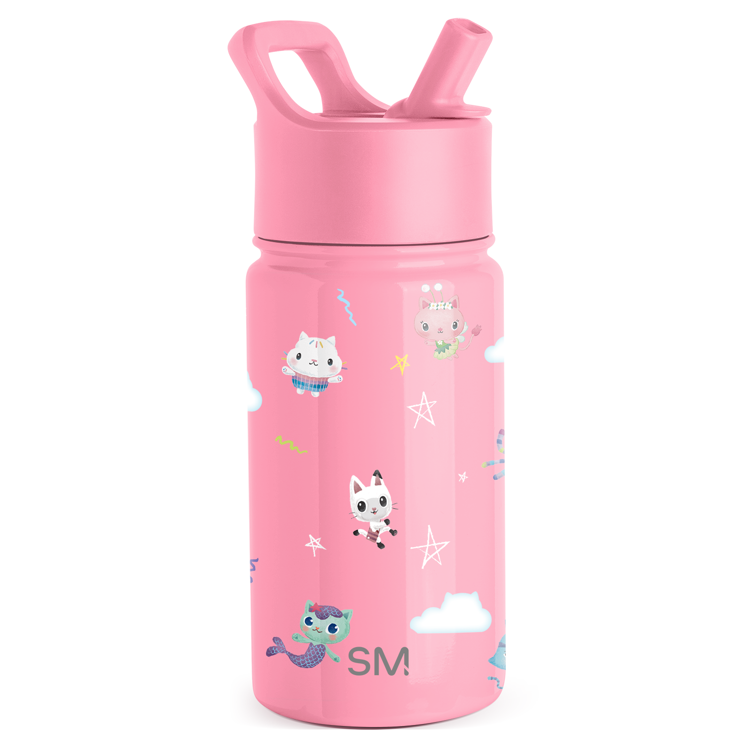 Summit Kids Water Bottle with Straw Lid - 14oz - Gabby's Dollhouse Kitty Starry Skies / Straw / SM