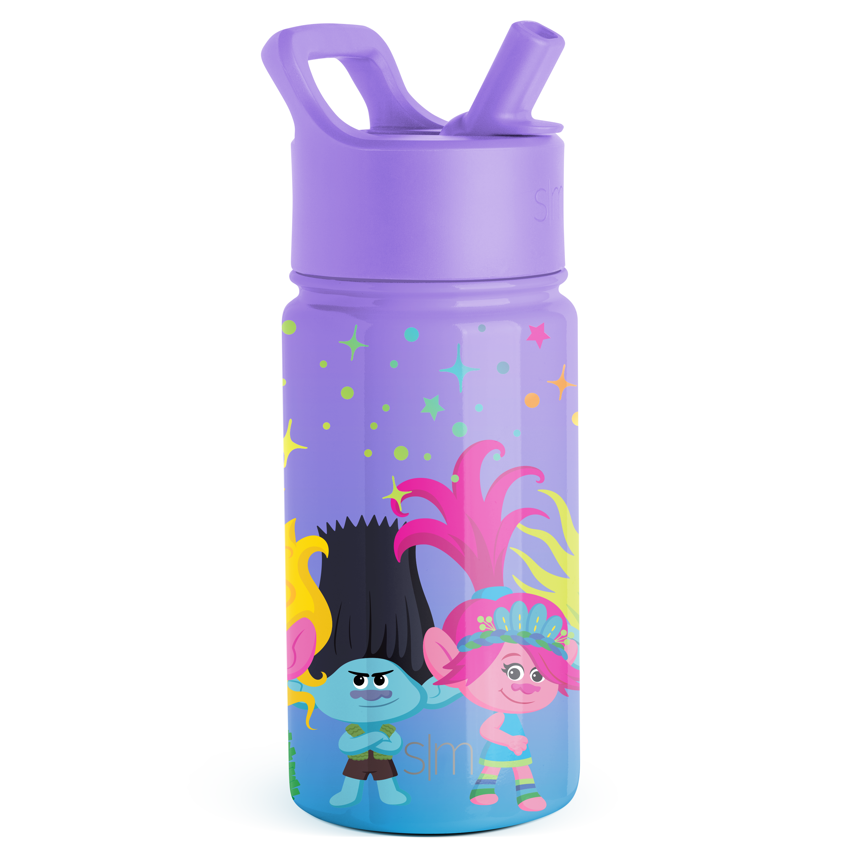 Summit Kids Water Bottle with Straw Lid - 14oz - Trolls Sparkle / Straw / SM