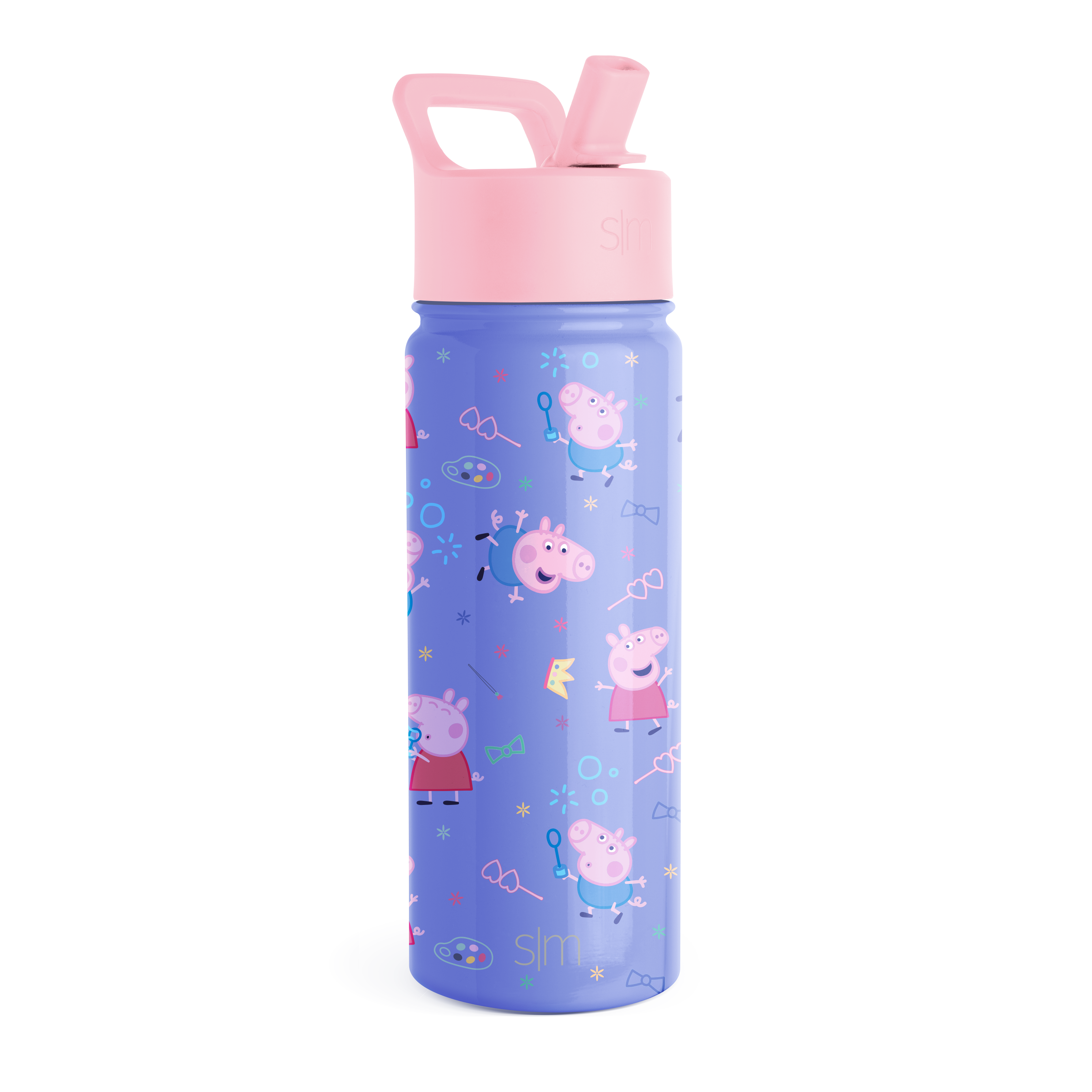 Summit Kids Water Bottle with Straw Lid - 18oz - SM - Peppa Pig Bubbles
