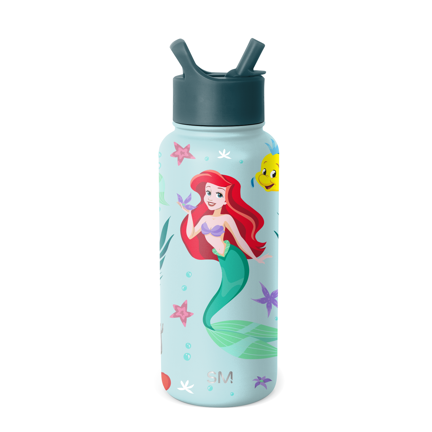 Disney Summit Water Bottle with Straw Lid - The Little Mermaid Ariel's Treasures