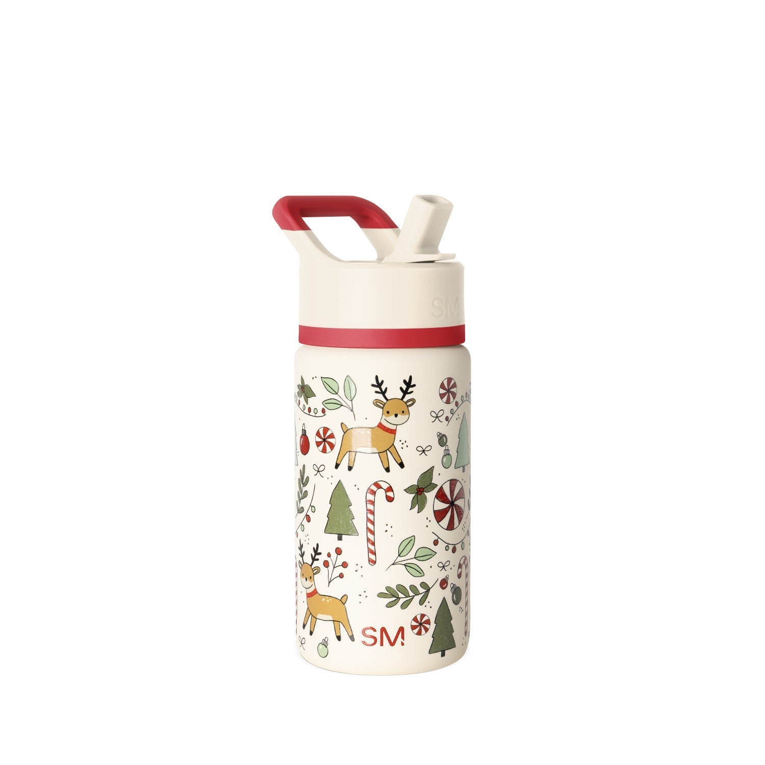 Summit Kids Water Bottle with Straw Lid - 14oz - Christmas Mix / Straw / SM2