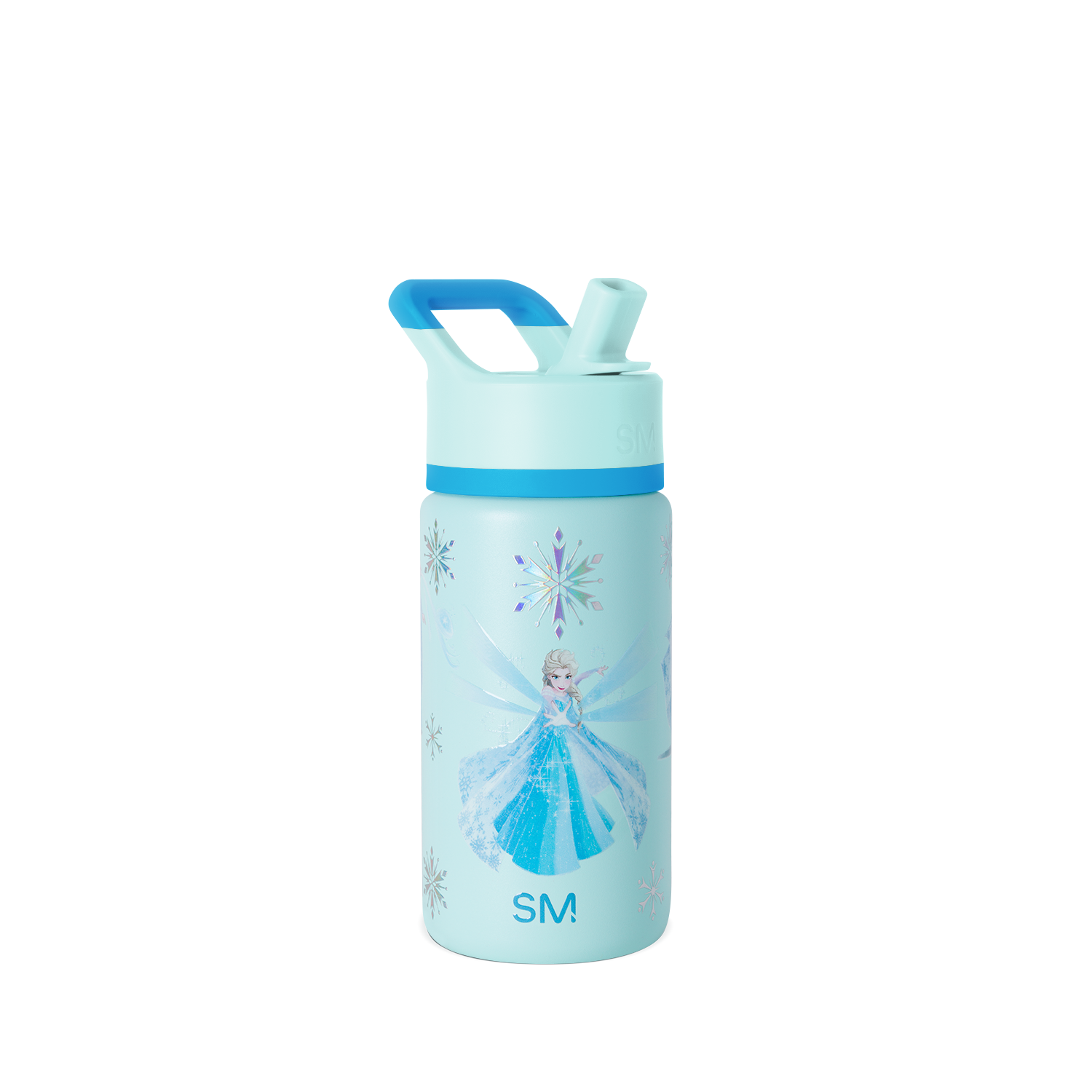 Summit Kids Water Bottle with Straw Lid - 14oz - Iridescent Elsa / Straw / SM2