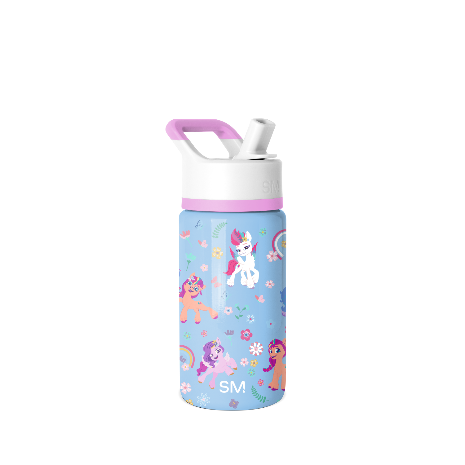 Summit Kids Water Bottle with Straw Lid - 14oz - My Little Pony Garden of Rainbows / Straw / SM2