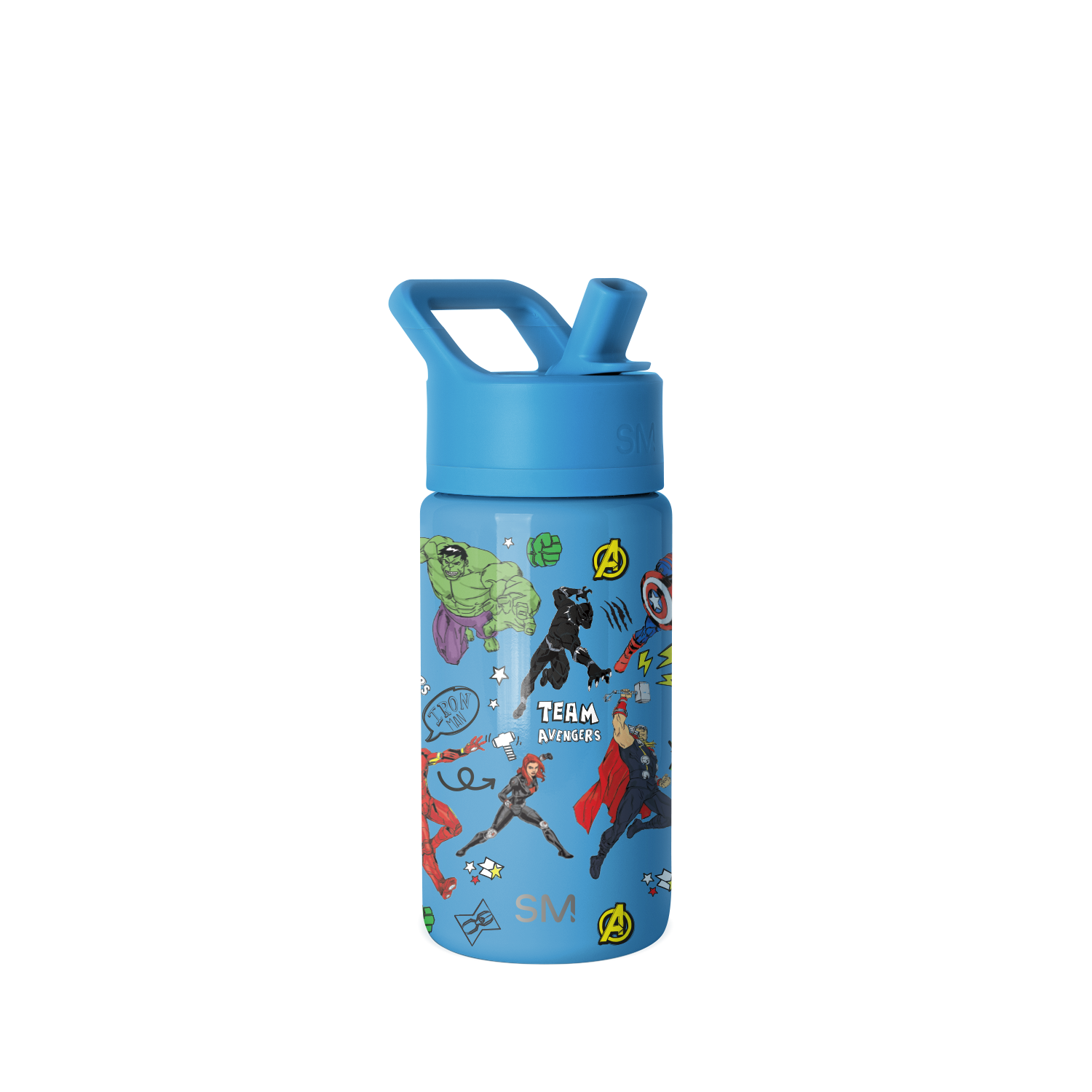 Summit Kids Water Bottle with Straw Lid - 14oz - Avengers Heroes / Straw / SM2