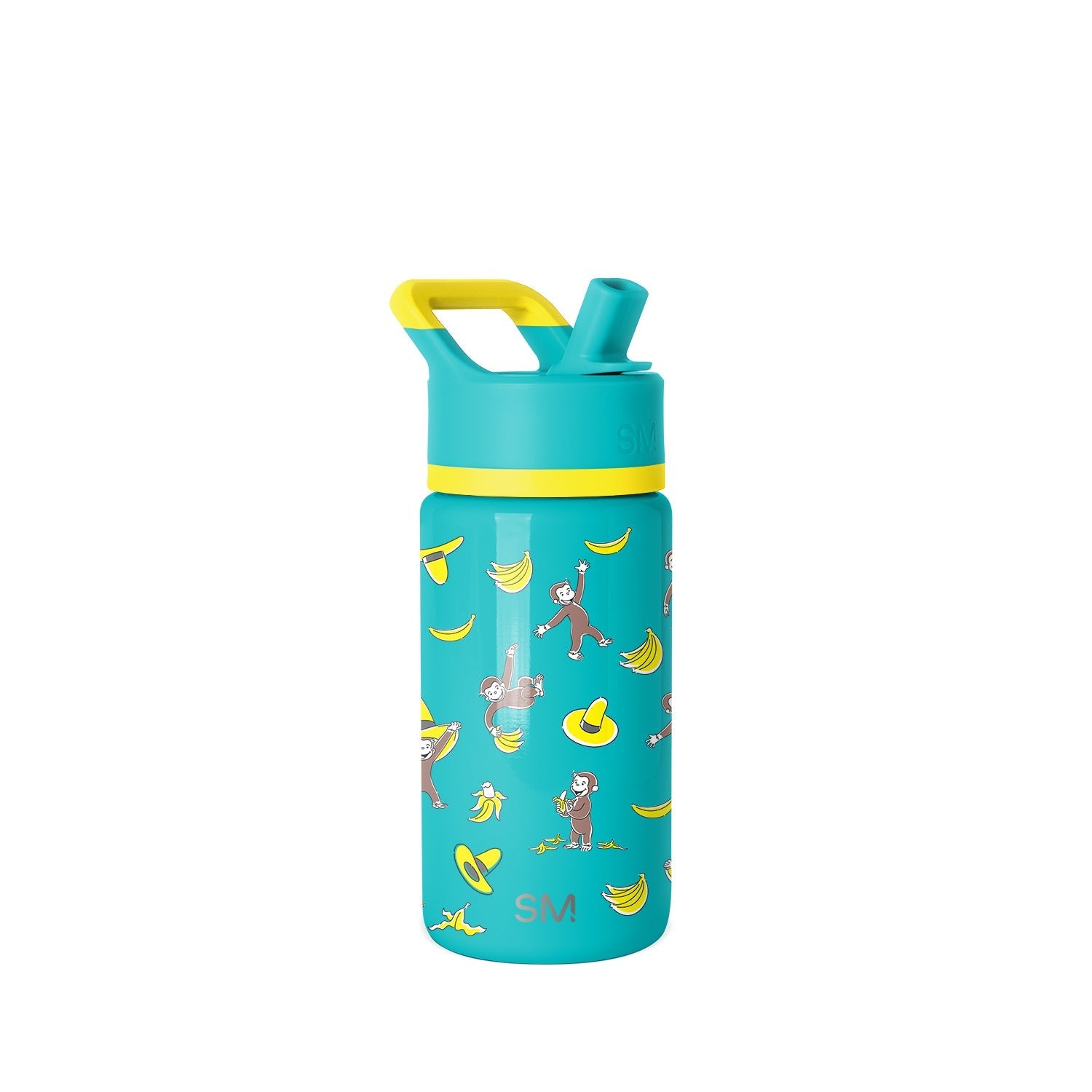 Summit Kids Water Bottle with Straw Lid - 14oz - Curious George Monkeying Around / Straw / SM2