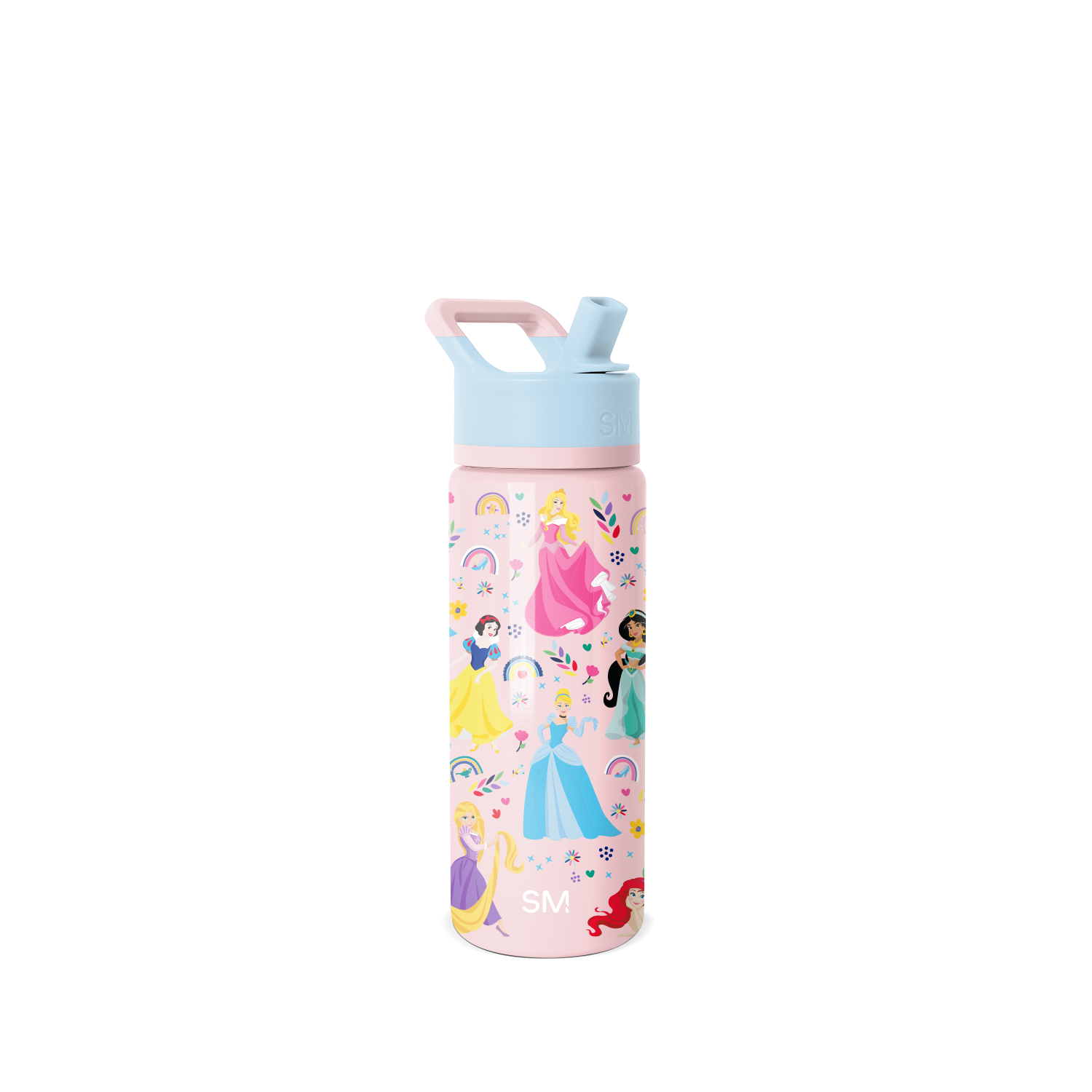 Summit Kids Water Bottle with Straw Lid - 18oz - SM2 - Princess Rainbows