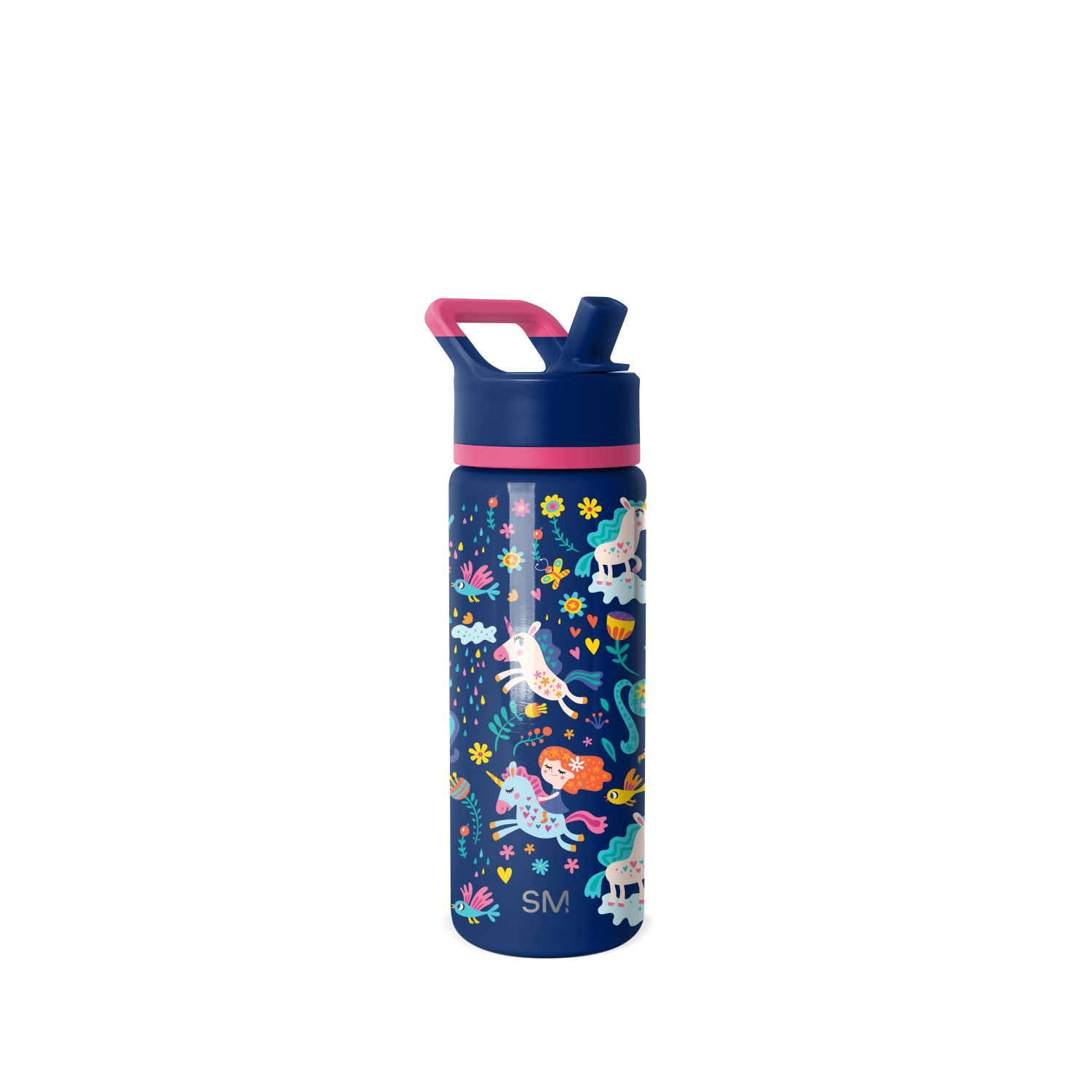 Summit Kids Water Bottle with Straw Lid - 18oz - SM2 - Unicorn Rainbows